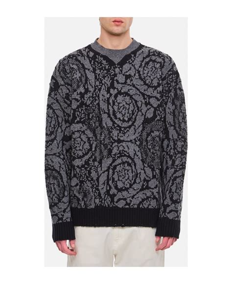 versace jumper barocco|Versace logo sweater.